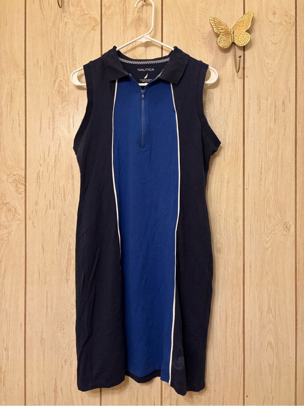 Nautica sleeveless colorblock active polo dress